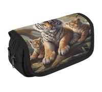 LPSADGF Jungle Animals Large Pencil Case High Capacity Pencil Pouch Aesthetic Holder Box Storage Bag Desk Organizer Marker Pouch Pen for Supplies Makeup Bag & Daily Use