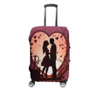 LPSADGF Kissing Silhouette Luggage Cover Protector - Travel Suitcase Sleeve with Dual-Sided Prints, Universal Fit 18-32 Inch, Washable Anti-Scratch Travel Baggage Cover, white, Small, Colorful