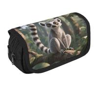 LPSADGF Lemurs in The Jungle Large Pencil Case High Capacity Pencil Pouch Aesthetic Holder Box Storage Bag Desk Organizer Marker Pouch Pen for Supplies Makeup Bag & Daily Use