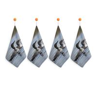 LPSADGF Loon Birds Kitchen Hand Towels Absorbent Towels Quick-Drying Towel with Loop & Hook Soft Dish Cloths for Kitchen & Bathroom 4PCS