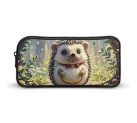 LPSADGF Lovely Hedgehog Pencil Pouch Large Capacity Pencil Case- Multi-Use Zippered Pen Organizer, Portable Makeup Bag & Travel Pouch for Office Stationery (8.7x4.7)