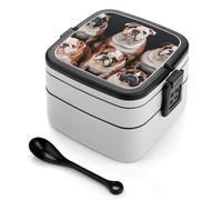 LPSADGF Lunch Box for Women English Bulldogs Bento Box with Leak-Proof Lid & Snackle Box Container