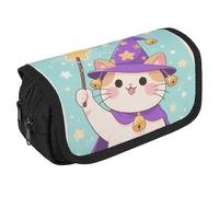 LPSADGF Magic - Hat Cat Large Pencil Case High Capacity Pencil Pouch Aesthetic Holder Box Storage Bag Desk Organizer Marker Pouch Pen for Supplies Makeup Bag & Daily Use