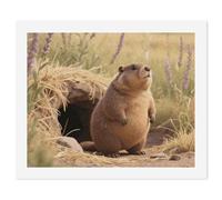 LPSADGF Marmot Standing Alert DIY Paint by Numbers Kit for Adults Beginners Digital Oil Painting Kit Landscape Digital Paints by Number Easy Canvas Art Print for Home Wall Decoration 40x50cm