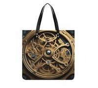 LPSADGF Music Monkey Tote Bags for Women Leather Handbag Makeup Bag with Magnetic Buckle Design Casual Bag, Cool Steampunk Gears, 39x39cm