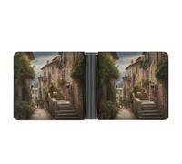 LPSADGF New York City Skyline Men's Wallet Leather Money Clip Slim Passcase With 6 Card Slots, 2 Hidden Pockets, Italy Tuscan, One Size, Modern