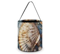 LPSADGF Ocean Shell Art Halloween Tote Bags for Trick Or Treating - Large Capacity Candy Buckets with Handles