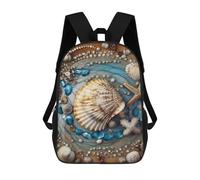 LPSADGF Ocean Shell Art Laptop Backpack Hiking Travel Daypack 17 Inch Casual Computer Bag for Men & Women