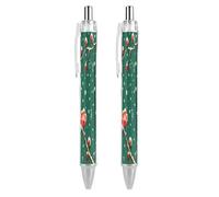 LPSADGF on Tree Branch Snow Ballpoint Pens 2 PCS Retractable Smooth Writing Pens with Quick-Drying Ink, Comfort Grip Office Black Pens for Everyday Use, Bulk Office Supplies for Professionals