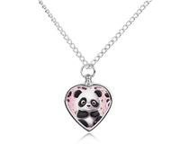 LPSADGF Panda Star Pet Cremation Jewelry for Ashes, Pet Urn Necklace Dog Cat Ashes Holder Memorial Locket Pendant with Long Chain, Cremation Urn Necklace for Pets Lovers