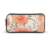LPSADGF Peach Peony Pencil Pouch Large Capacity Pencil Case - Multi-Use Zippered Pen Organizer, Portable Makeup Bag & Travel Pouch for Office Stationery (8.7x4.7)