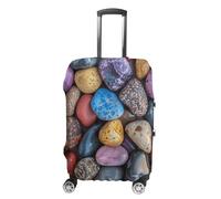 LPSADGF Pebbles And Rocks Luggage Cover Protector - Travel Suitcase Sleeve with Dual-Sided Prints, Universal Fit 18-32 Inch, Washable Anti-Scratch Travel Baggage Cover, white, Small, Colorful