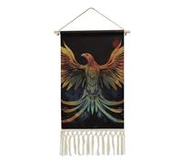 LPSADGF Phoenix Poster Hanger Frame Cotton Linen Artwork Wooden Shaft Hanging Poster Posters Wall Art with Wooden Frames Wall Hanging Banner Decor for Living Room Bedroom