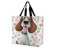 LPSADGF Pine Trees of The Moon Tote Bag for Women - Reusable Foldable Grocery Shopping Bag, Crossbody Shoulder Handbag, Funny Dog, 40x40x16cm