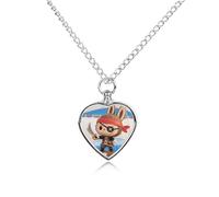 LPSADGF Pirate Rabbit Figurine Pet Cremation Jewelry for Ashes, Pet Urn Necklace Dog Cat Ashes Holder Memorial Locket Pendant with Long Chain, Cremation Urn Necklace for Pets Lovers