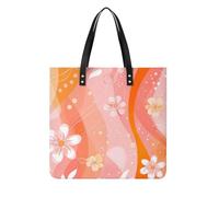 LPSADGF Purple Love Pattern Tote Bags for Women Leather Handbag Makeup Bag with Magnetic Buckle Design Casual Bag, Flowers and Swirls, 39x39cm