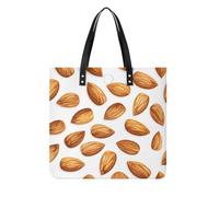 LPSADGF Purple Love Pattern Tote Bags for Women Leather Handbag Makeup Bag with Magnetic Buckle Design Casual Bag, Realistic Pattern of Nuts, 39x39cm