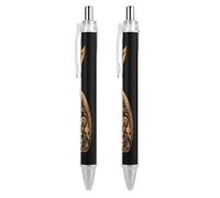 LPSADGF Rabbit Icon Ballpoint Pens 2 PCS Retractable Smooth Writing Pens with Quick-Drying Ink, Comfort Grip Office Black Pens for Everyday Use, Bulk Office Supplies for Professionals