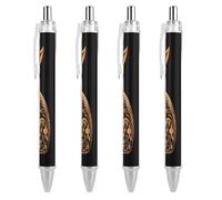 LPSADGF Rabbit Icon Ballpoint Pens 4 PCS Retractable Smooth Writing Pens with Quick-Drying Ink, Comfort Grip Office Black Pens for Everyday Use, Bulk Office Supplies for Professionals