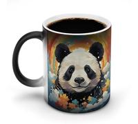 LPSADGF Rainbow Cartoon Panda Coffee Mug Color Changing Mug Funny Heat Sensitive Color Changing Coffees Cup Ceramic Magic Cup Novelty Coffee Mugs Personalized Tea Cups Gift for Women Men