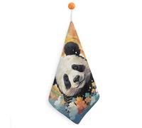 LPSADGF Rainbow Cartoon Panda Kitchen Hand Towels Absorbent Towels Quick-Drying Towel with Loop & Hook Soft Dish Cloths for Kitchen & Bathroom 1PCS