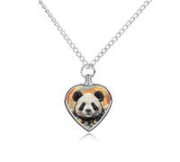 LPSADGF Rainbow Cartoon Panda Pet Cremation Jewelry for Ashes, Pet Urn Necklace Dog Cat Ashes Holder Memorial Locket Pendant with Long Chain, Cremation Urn Necklace for Pets Lovers