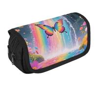 LPSADGF Rainbow - Winged Butterfly by Falls Large Pencil Case High Capacity Pencil Pouch Aesthetic Holder Box Storage Bag Desk Organizer Marker Pouch Pen for Supplies Makeup Bag & Daily Use