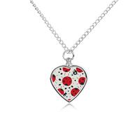 LPSADGF Red Black Spotted Ladybug Pet Cremation Jewelry for Ashes, Pet Urn Necklace Dog Cat Ashes Holder Memorial Locket Pendant with Long Chain, Cremation Urn Necklace for Pets Lovers