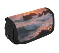 LPSADGF Reef at Sunset Large Pencil Case High Capacity Pencil Pouch Aesthetic Holder Box Storage Bag Desk Organizer Marker Pouch Pen for Supplies Makeup Bag & Daily Use