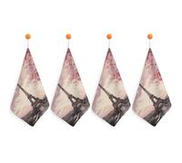 LPSADGF Romantic Paris Tower Kitchen Hand Towels Absorbent Towels Quick-Drying Towel with Loop & Hook Soft Dish Cloths for Kitchen & Bathroom 4PCS