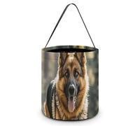 LPSADGF Running German Shepherd Dog Halloween Tote Bags for Trick Or Treating - Large Capacity Candy Buckets with Handles
