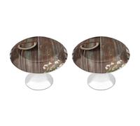 LPSADGF Rustic Horseshoe Barn Wooden Cabinet Knobs 2-Pack Stainless Steel Cabinet Pulls Vintage Drawer Pulls Handles for Kitchen Cabinets, Bathroom, Wardrobe Easy Install