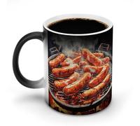 LPSADGF Sausage on Fire Coffee Mug Color Changing Mug Funny Heat Sensitive Color Changing Coffees Cup Ceramic Magic Cup Novelty Coffee Mugs Personalized Tea Cups Gift for Women Men