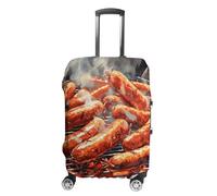 LPSADGF Sausage on Fire Luggage Cover Protector - Travel Suitcase Sleeve with Dual-Sided Prints, Universal Fit 18-32 Inch, Washable Anti-Scratch Travel Baggage Cover, white, XL, Colorful