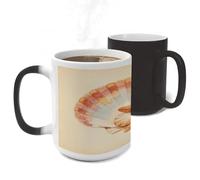 LPSADGF Sea Shell Starfish Color Changing Mug Funny Heat Sensitive Color Changing Coffees Cup Ceramic Magic Cup Novelty Coffee Mugs Personalized Tea Cups Gift for Women Men 11Oz