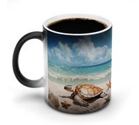 LPSADGF Sea Turtle Starfish Coffee Mug Color Changing Mug Funny Heat Sensitive Color Changing Coffees Cup Ceramic Magic Cup Novelty Coffee Mugs Personalized Tea Cups Gift for Women Men