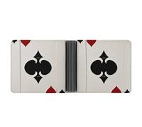LPSADGF Shabby Chic Roses Men's Wallet Leather Money Clip Slim Passcase With 6 Card Slots, 2 Hidden Pockets, Spades K Poker, One Size, Modern
