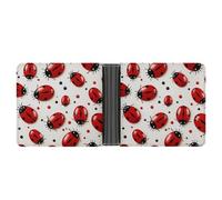 LPSADGF Shih Tzu Dog And Flowers Men's Wallet Leather Money Clip Slim Passcase With 6 Card Slots, 2 Hidden Pockets, Red Ladybug, One size, Modern