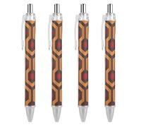 LPSADGF Shining Overlook Ballpoint Pens 4 PCS Retractable Smooth Writing Pens with Quick-Drying Ink, Comfort Grip Office Black Pens for Everyday Use, Bulk Office Supplies for Professionals