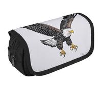 LPSADGF Sketch of Bald Eagle Diving Large Pencil Case High Capacity Pencil Pouch Aesthetic Holder Box Storage Bag Desk Organizer Marker Pouch Pen for Supplies Makeup Bag & Daily Use