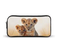 LPSADGF Small Lion Pencil Pouch Large Capacity Pencil Case- Multi-Use Zippered Pen Organizer, Portable Makeup Bag & Travel Pouch for Office Stationery (8.7x4.7)