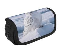 LPSADGF Snowy Owl on The Ice Large Pencil Case High Capacity Pencil Pouch Aesthetic Holder Box Storage Bag Desk Organizer Marker Pouch Pen for Supplies Makeup Bag & Daily Use