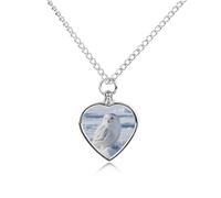 LPSADGF Snowy Owl on The Ice Pet Cremation Jewelry for Ashes, Pet Urn Necklace Dog Cat Ashes Holder Memorial Locket Pendant with Long Chain, Cremation Urn Necklace for Pets Lovers