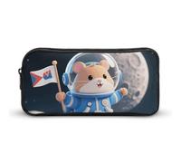 LPSADGF Space - Suit Hamster Pencil Pouch Large Capacity Pencil Case- Multi-Use Zippered Pen Organizer, Portable Makeup Bag & Travel Pouch for Office Stationery (8.7x4.7)