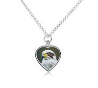 LPSADGF Spear Falcon, White Eagle Pet Cremation Jewelry for Ashes, Pet Urn Necklace Dog Cat Ashes Holder Memorial Locket Pendant with Long Chain, Cremation Urn Necklace for Pets Lovers