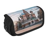 LPSADGF St Basil Cathedral Red Square In Moscow Large Pencil Case High Capacity Pencil Pouch Aesthetic Holder Box Storage Bag Desk Organizer Marker Pouch Pen for Supplies Makeup Bag & Daily Use