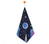 LPSADGF Starry Cosmos Kitchen Hand Towels Absorbent Towels Quick-Drying Towel with Loop & Hook Soft Dish Cloths for Kitchen & Bathroom 1PCS