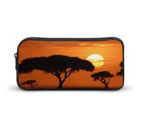LPSADGF Sunset African Savanna Pencil Pouch Large Capacity Pencil Case- Multi-Use Zippered Pen Organizer, Portable Makeup Bag & Travel Pouch for Office Stationery (8.7x4.7)