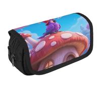 LPSADGF Talking Purple Parrot Large Pencil Case High Capacity Pencil Pouch Aesthetic Holder Box Storage Bag Desk Organizer Marker Pouch Pen for Supplies Makeup Bag & Daily Use