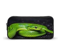 LPSADGF The Green Snake Pencil Pouch Large Capacity Pencil Case - Multi-Use Zippered Pen Organizer, Portable Makeup Bag & Travel Pouch for Office Stationery (8.7x4.7)